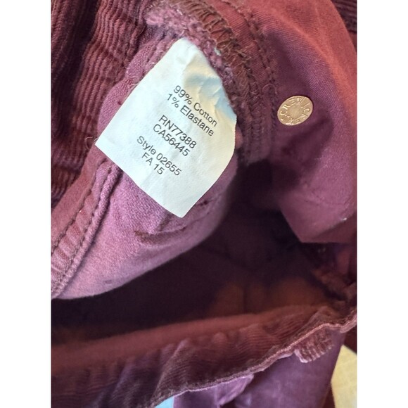 J. Crew Stretch Burgundy‎ Wine Ankle Corduroy Pants Women’s Size 25 - Picture 6 of 11